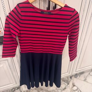 Polo by Ralph Lauren Red and Navy Striped Top